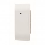 Reloj despertador cuadrado de ABS con luz ambiental regulable color blanco