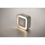 Reloj despertador cuadrado de ABS con luz ambiental regulable color blanco vista fotografía