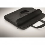 Clásico maletín para portátil de poliéster reciclado 15'' color negro vista fotografía quinta vista