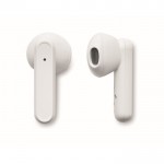 Auriculares inalámbricos con micrófono en estuche de bambú color madera quinta vista