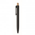 Bolígrafo monocromático con pulsador de bambú tinta azul color negro quinta vista