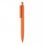 Bolígrafo monocromático con pulsador de bambú tinta azul color naranja