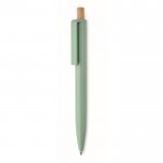 Bolígrafo monocromático con pulsador de bambú tinta azul color verde menta