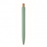 Bolígrafo monocromático con pulsador de bambú tinta azul color verde menta cuarta vista