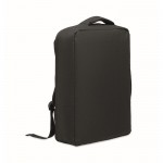 Mochila de RPET con efecto jaspeado y soporte para trolley 15'' color negro