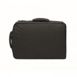 Mochila de RPET con efecto jaspeado y soporte para trolley 15'' color negro tercera vista