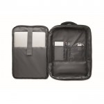 Mochila de RPET con efecto jaspeado y soporte para trolley 15'' color negro octava vista
