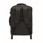 Mochila de RPET con efecto jaspeado y soporte para trolley 15'' color negro