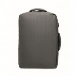 Mochila de RPET con efecto jaspeado y soporte para trolley 15'' color gris oscuro decima vista