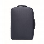 Mochila de RPET con efecto jaspeado y soporte para trolley 15'' color azul marino decima vista