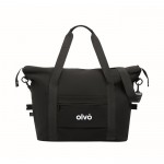 Bolsa para viaje de RPET con correa ajustable y soporte trolley color negro vista principal tercera vista