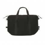 Bolsa para viaje de RPET con correa ajustable y soporte trolley color negro
