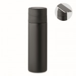 Botella de acero inoxidable con tapa antideslizante porta teléfono 420ml color negro