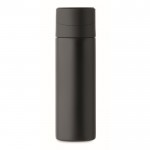 Botella de acero inoxidable con tapa antideslizante porta teléfono 420ml color negro sexta vista