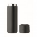 Botella de acero inoxidable con tapa antideslizante porta teléfono 420ml color negro octava vista