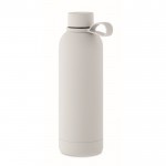 Botella termo de acero inoxidable reciclado con acabado caucho 500ml color blanco