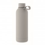 Botella termo de acero inoxidable reciclado con acabado caucho 500ml color gris