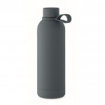 Botella termo de acero inoxidable reciclado con acabado caucho 500ml color negro mate