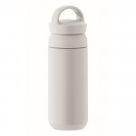 Botella termo pequeña de acero inoxidable anti fugas con asa 320ml color blanco