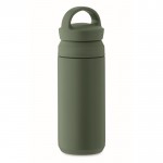 Botella termo pequeña de acero inoxidable anti fugas con asa 320ml color verde oscuro