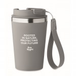 Vaso térmico de acero inoxidable con correa de transporte 350ml color gris oscuro vista principal