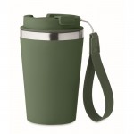 Vaso térmico de acero inoxidable con correa de transporte 350ml color verde oscuro