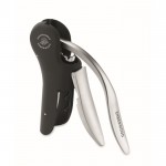 Sacacorchos personalizable semi automático con acabado engomado color negro vista principal