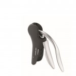 Sacacorchos personalizable semi automático con acabado engomado color negro vista de impresión