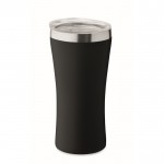 Vaso térmico de acero inoxidable reciclado y tapa transparente 160ml color negro