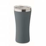 Vaso térmico de acero inoxidable reciclado y tapa transparente 160ml color negro mate