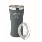 Vaso térmico de acero inoxidable reciclado y tapa transparente 160ml color negro mate segunda vista principal
