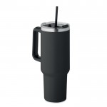 Vaso termo de acero inoxidable reciclado con pajita 1.2L color negro
