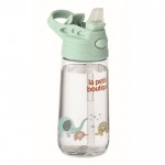 Botella de tritan infantil con pajita y anti fugas 450ml color verde menta segunda vista principal