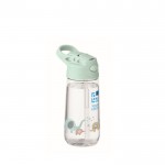 Botella de tritan infantil con pajita y anti fugas 450ml color verde menta vista de impresión