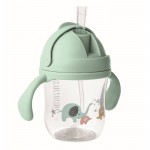 Vaso de tritan para bebes con pajita y doble agarre 250ml color verde menta tercera vista