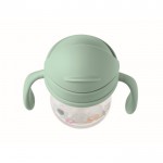 Vaso de tritan para bebes con pajita y doble agarre 250ml color verde menta septima vista