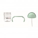 Vaso de tritan para bebes con pajita y doble agarre 250ml color verde menta octava vista