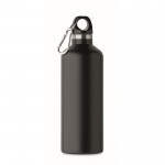 Botella antifugas de acero inoxidable reciclado con mosquetón 500ml color negro
