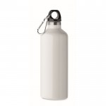 Botella antifugas de acero inoxidable reciclado con mosquetón 500ml color blanco