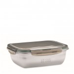Fiambrera de acero inoxidable reciclado con separador 1.5L color gris transparente vista de impresión