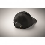 Gorra de algodón con cierre ajustable de hebilla de acero 280 g/m2 color negro vista fotografía tercera vista