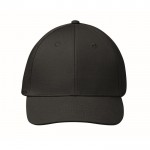 Gorra de algodón con cierre ajustable de hebilla de acero 280 g/m2 color negro cuarta vista