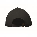 Gorra de algodón con cierre ajustable de hebilla de acero 280 g/m2 color negro quinta vista