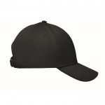 Gorra de algodón con cierre ajustable de hebilla de acero 280 g/m2 color negro sexta vista