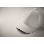 Gorra de algodón con cierre ajustable de hebilla de acero 280 g/m2 color blanco vista fotografía segunda vista