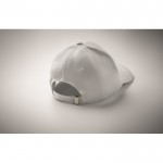 Gorra de algodón con cierre ajustable de hebilla de acero 280 g/m2 color blanco vista fotografía tercera vista