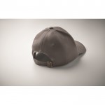 Gorra de algodón con cierre ajustable de hebilla de acero 280 g/m2 color gris vista fotografía tercera vista