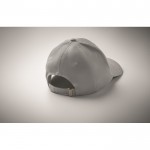 Gorra de algodón con cierre ajustable de hebilla de acero 280 g/m2 color plateado vista fotografía tercera vista