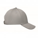 Gorra de algodón con cierre ajustable de hebilla de acero 280 g/m2 color plateado sexta vista