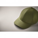 Gorra de algodón con cierre ajustable de hebilla de acero 280 g/m2 color verde militar vista fotografía segunda vista